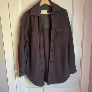 Aritzia Burgundy Shirt Jacket